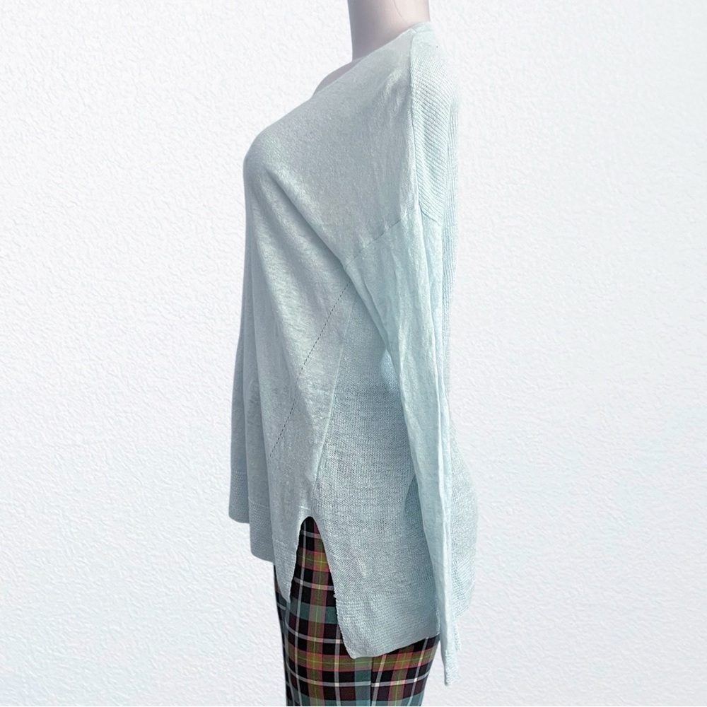 Vince 100% Linen Beachy Casual Pullover Sweater Light Blue SZ XS - Picture 5 of 10